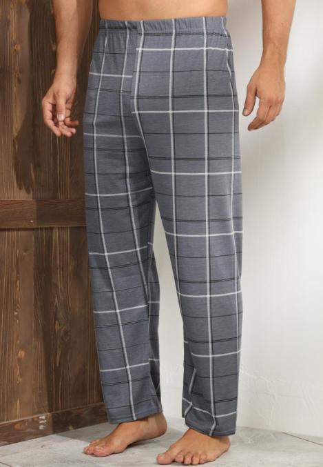 Pantaloni de Pijama ,Big Size ,Barbati,Culoare Gri Inchis cu Alb,Engros